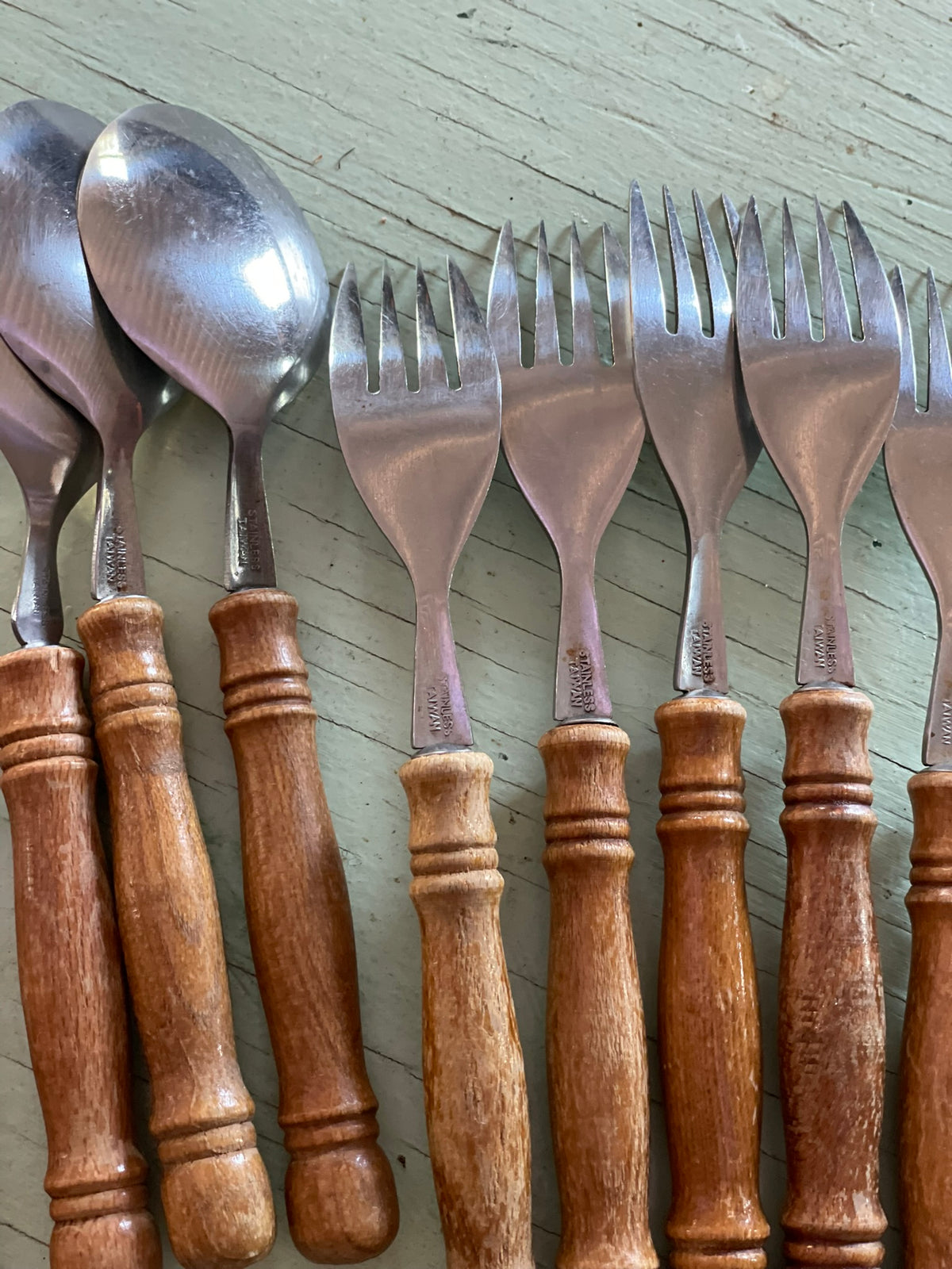 Wood Handled, Stainless Steel Flatware - Made in Taiwan