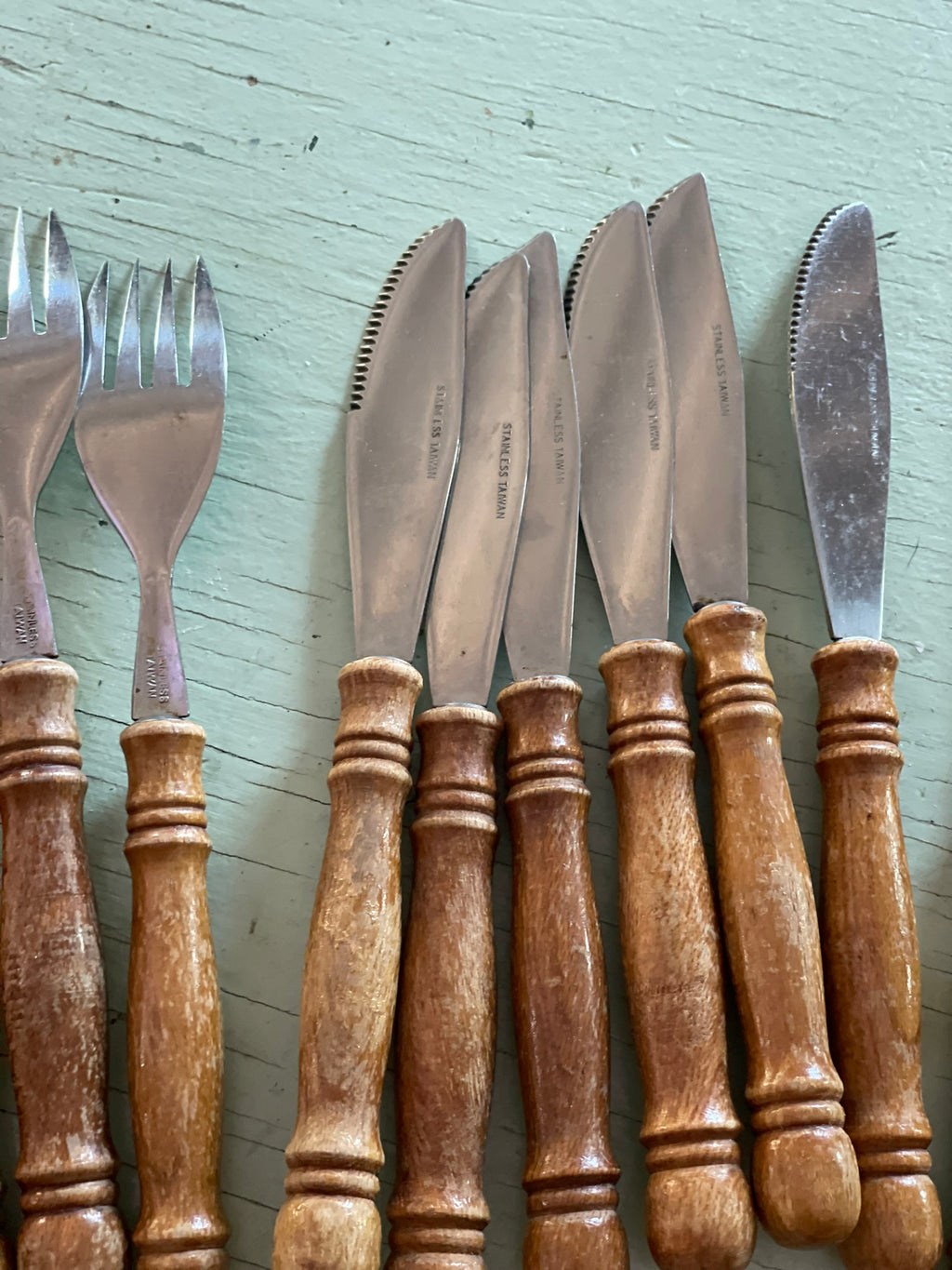 Wood Handled, Stainless Steel Flatware - Made in Taiwan