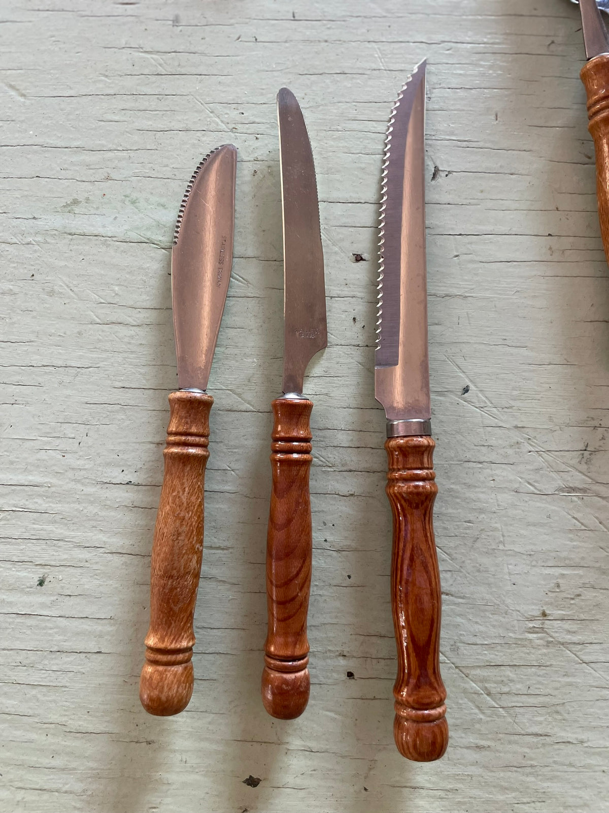 Wood Handled, Stainless Steel Flatware - Made in Taiwan