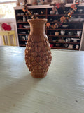 Vintage Wicker Wrapped Milk Glass Vase