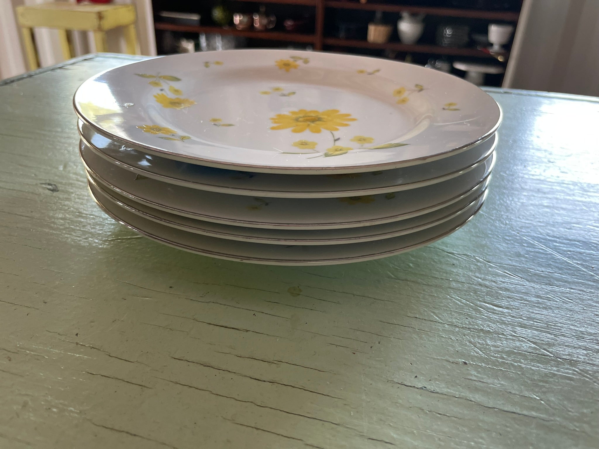 Sheffield "Sunshine" salad plates, set of 5.