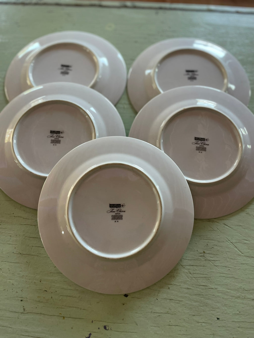 Sheffield "Sunshine" salad plates, set of 5.