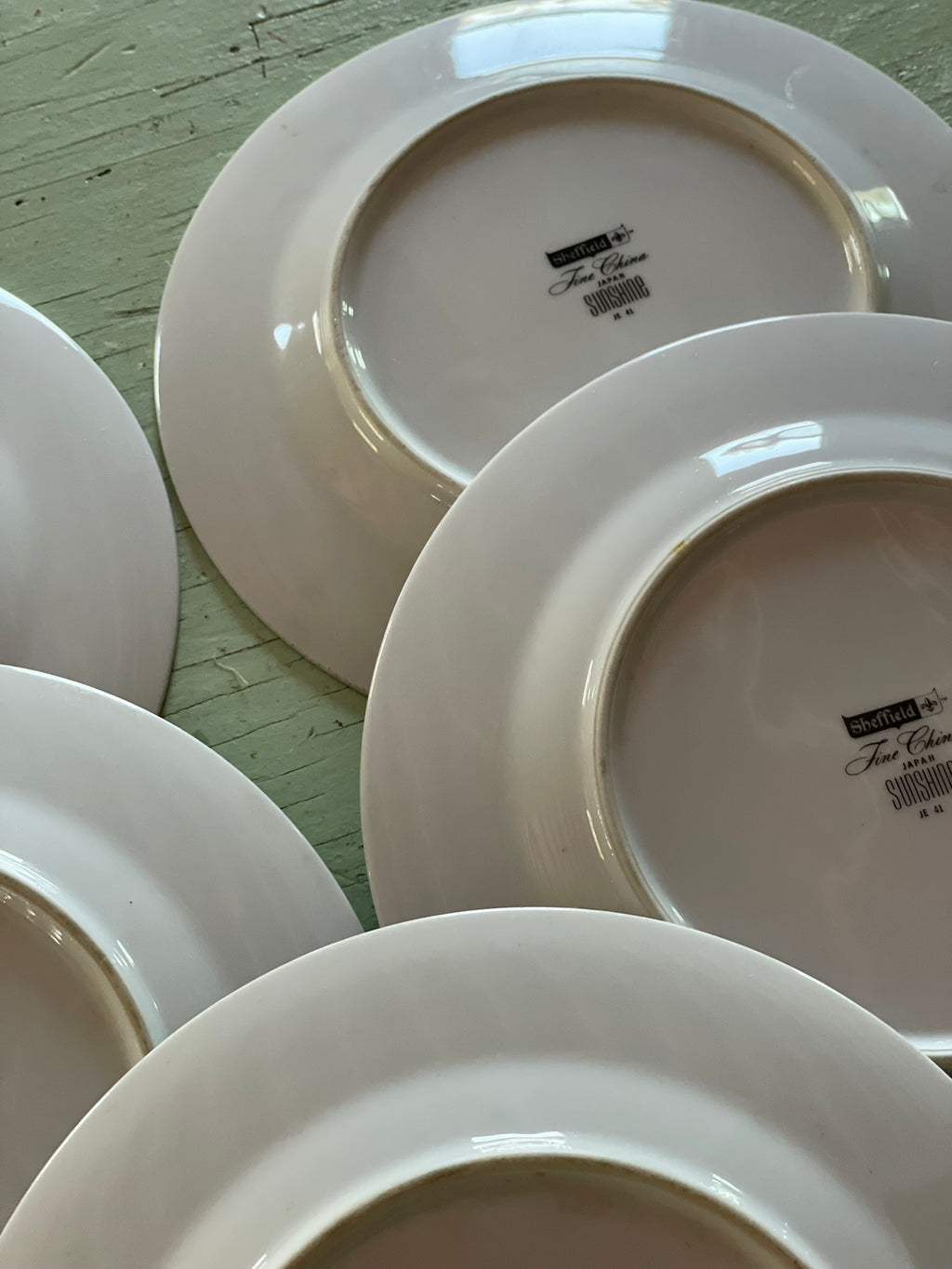 Sheffield "Sunshine" salad plates, set of 5.