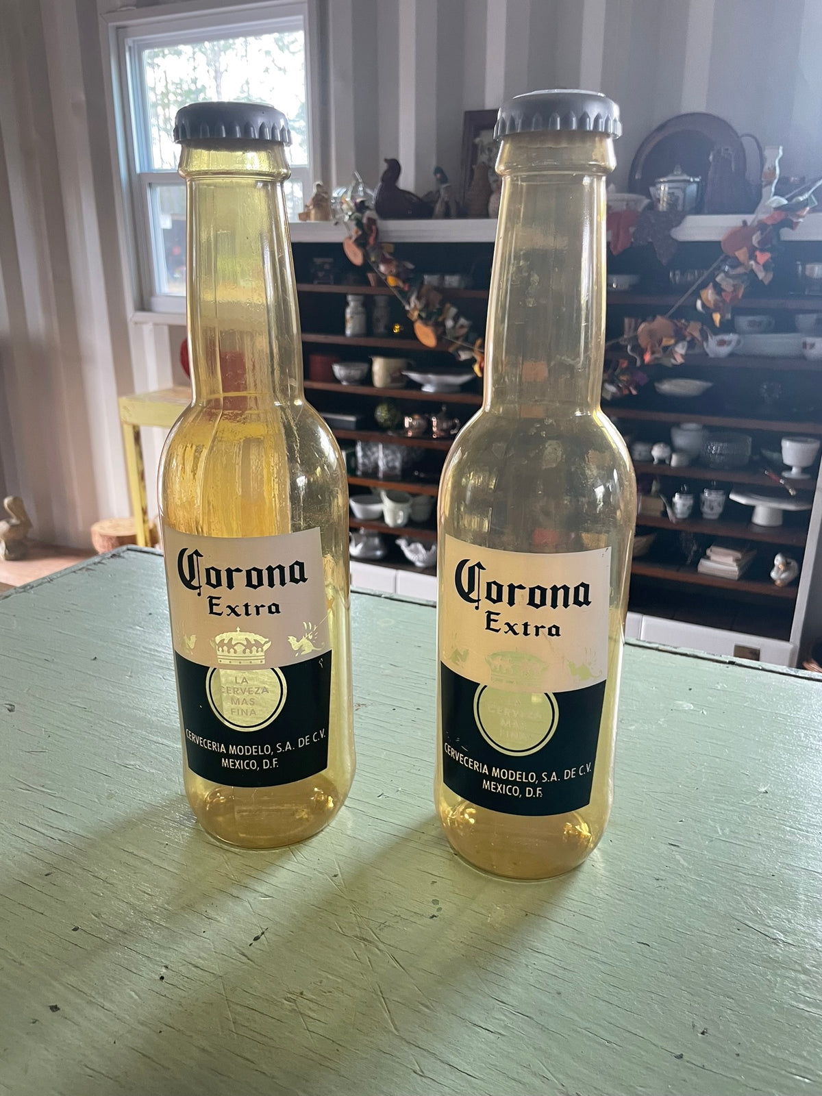 Vintage Plastic Corona Bottles, Set of 2 - 15.5" tall