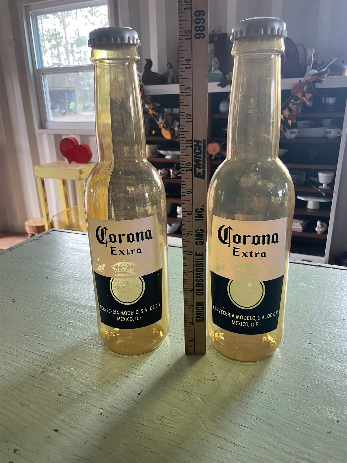 Vintage Plastic Corona Bottles, Set of 2 - 15.5" tall