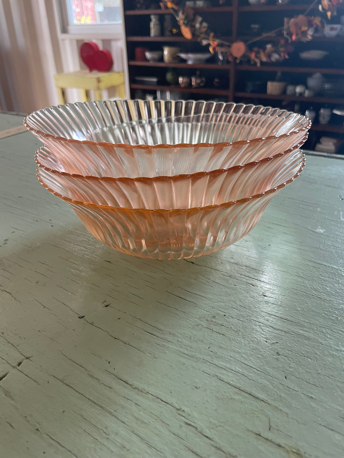 Pink Depression Glass Serving Bowls, Petalware by Macbeth Evans - Set of 3