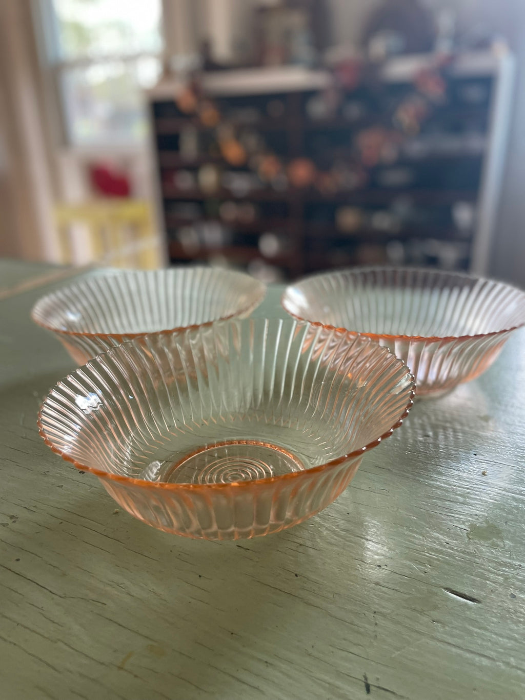 Pink Depression Glass Serving Bowls, Petalware by Macbeth Evans - Set of 3