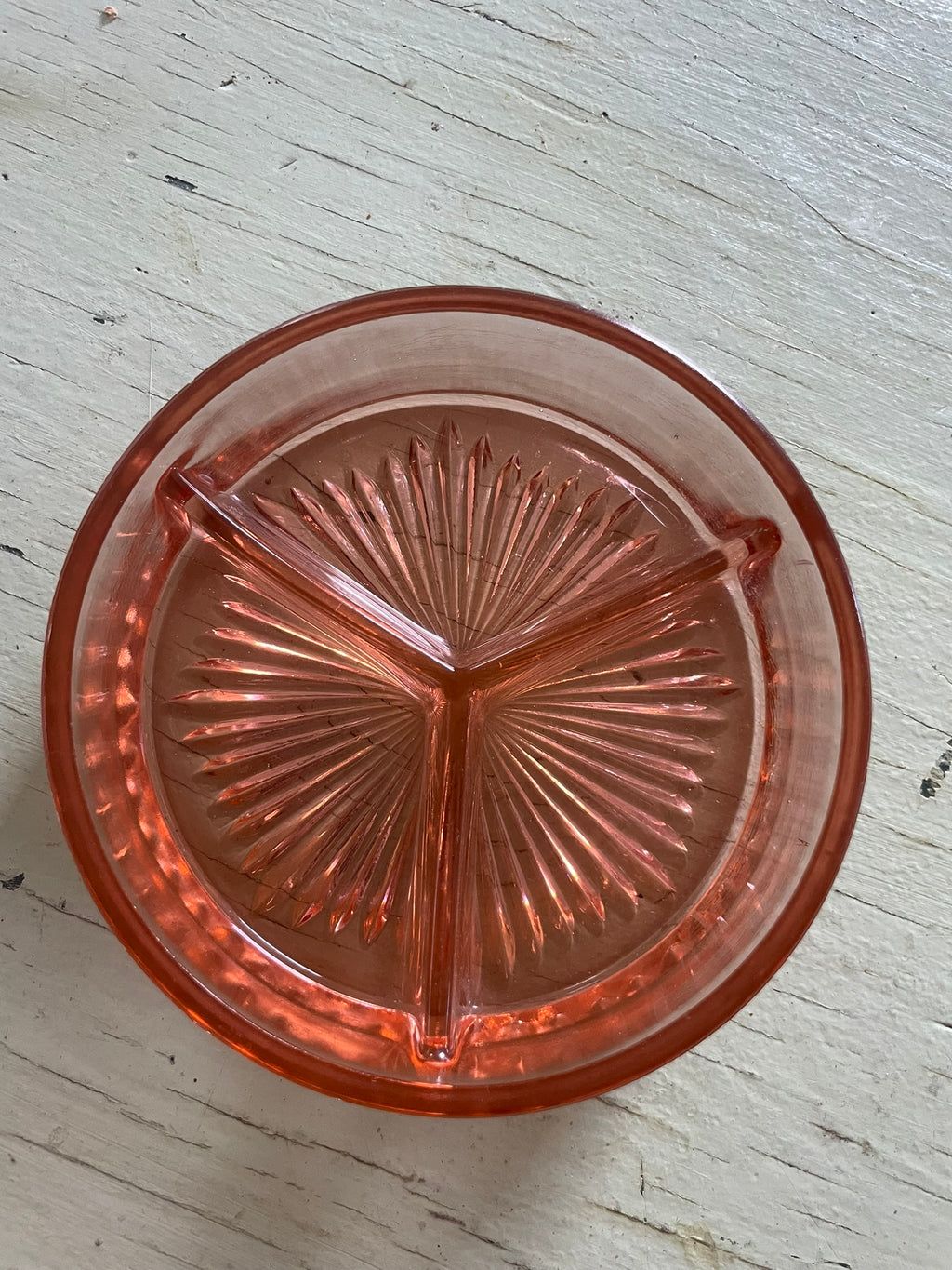 Pink Depression Glass Divided Relish Dish