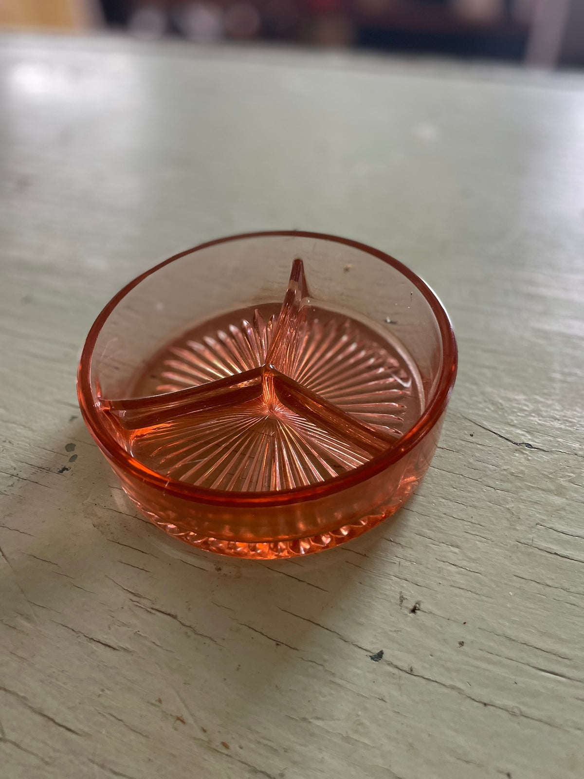 Pink Depression Glass Divided Relish Dish