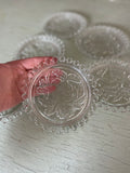 Vintage Embossed Rose Glass Coasters - Set of 5