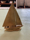 Vintage Large Brass Sailboat Figurine – Mid-Century Nautical Charm