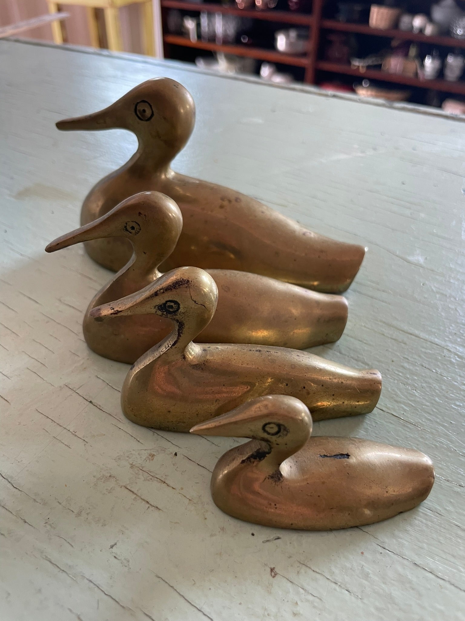 Vintage Brass Duck Family – Set of 4 Graduated Figurines