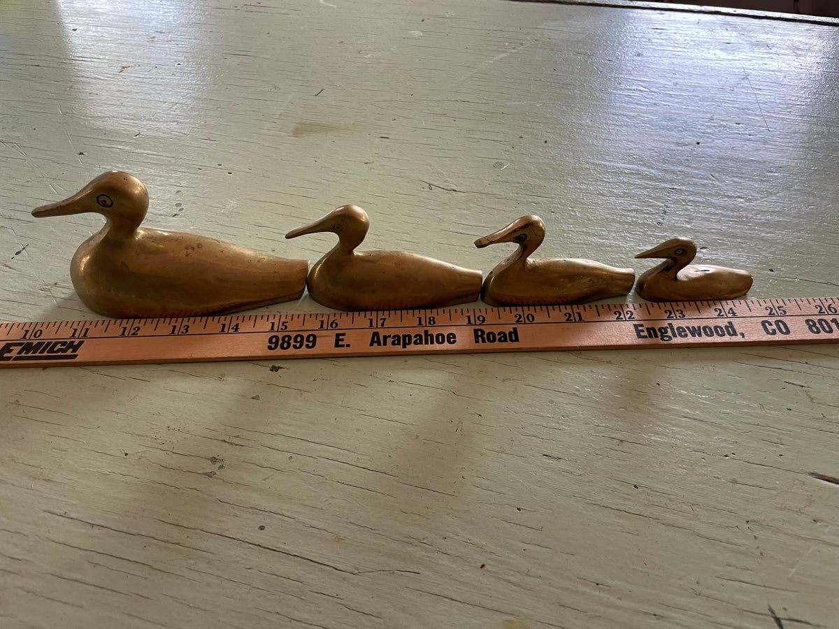 Vintage Brass Duck Family – Set of 4 Graduated Figurines