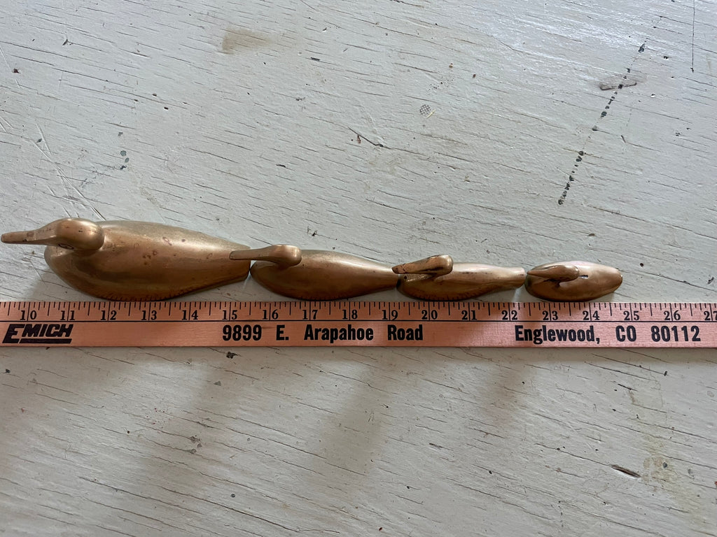 Vintage Brass Duck Family – Set of 4 Graduated Figurines