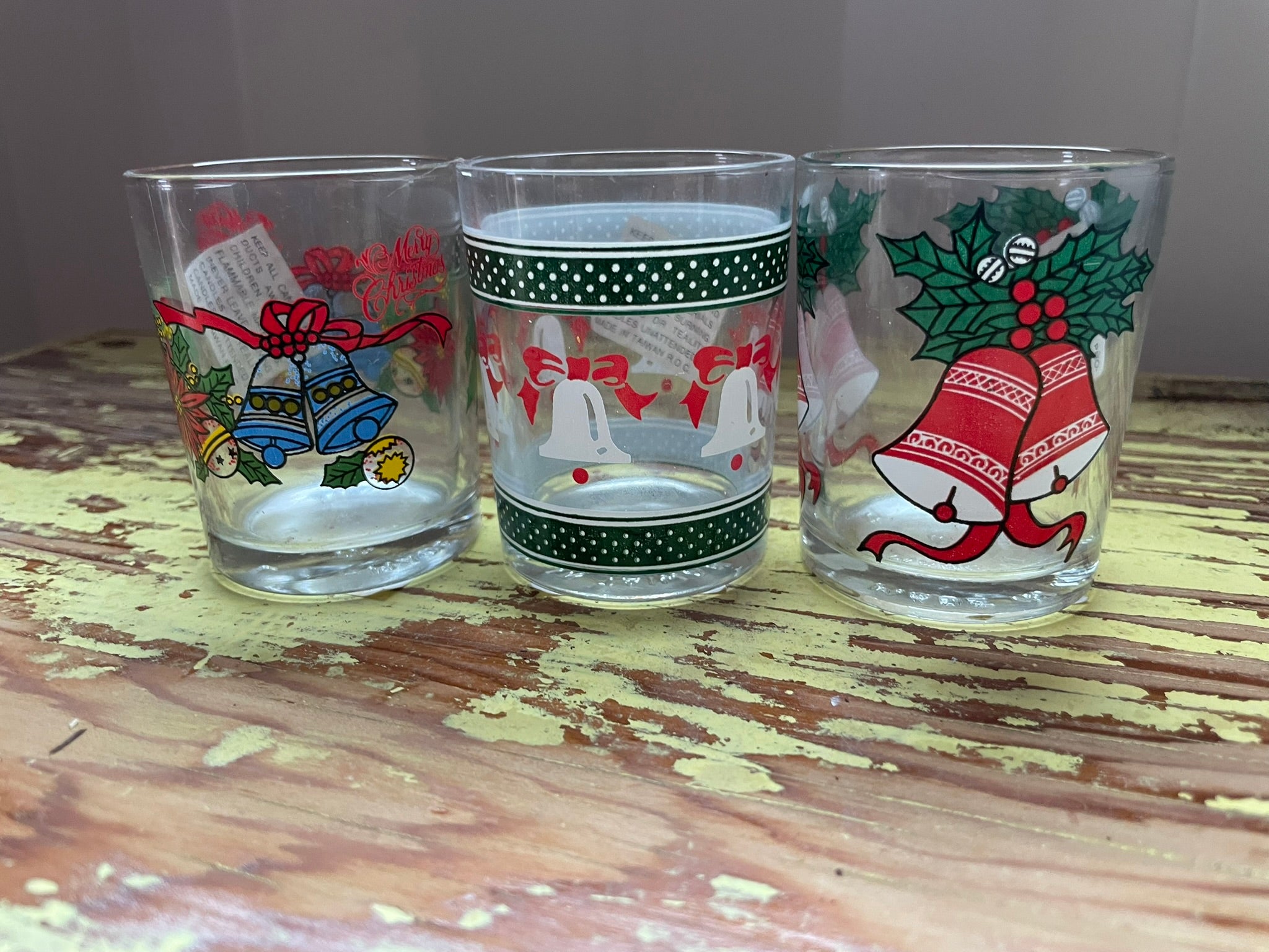 Vintage Christmas Shot Glasses -  festive christmas