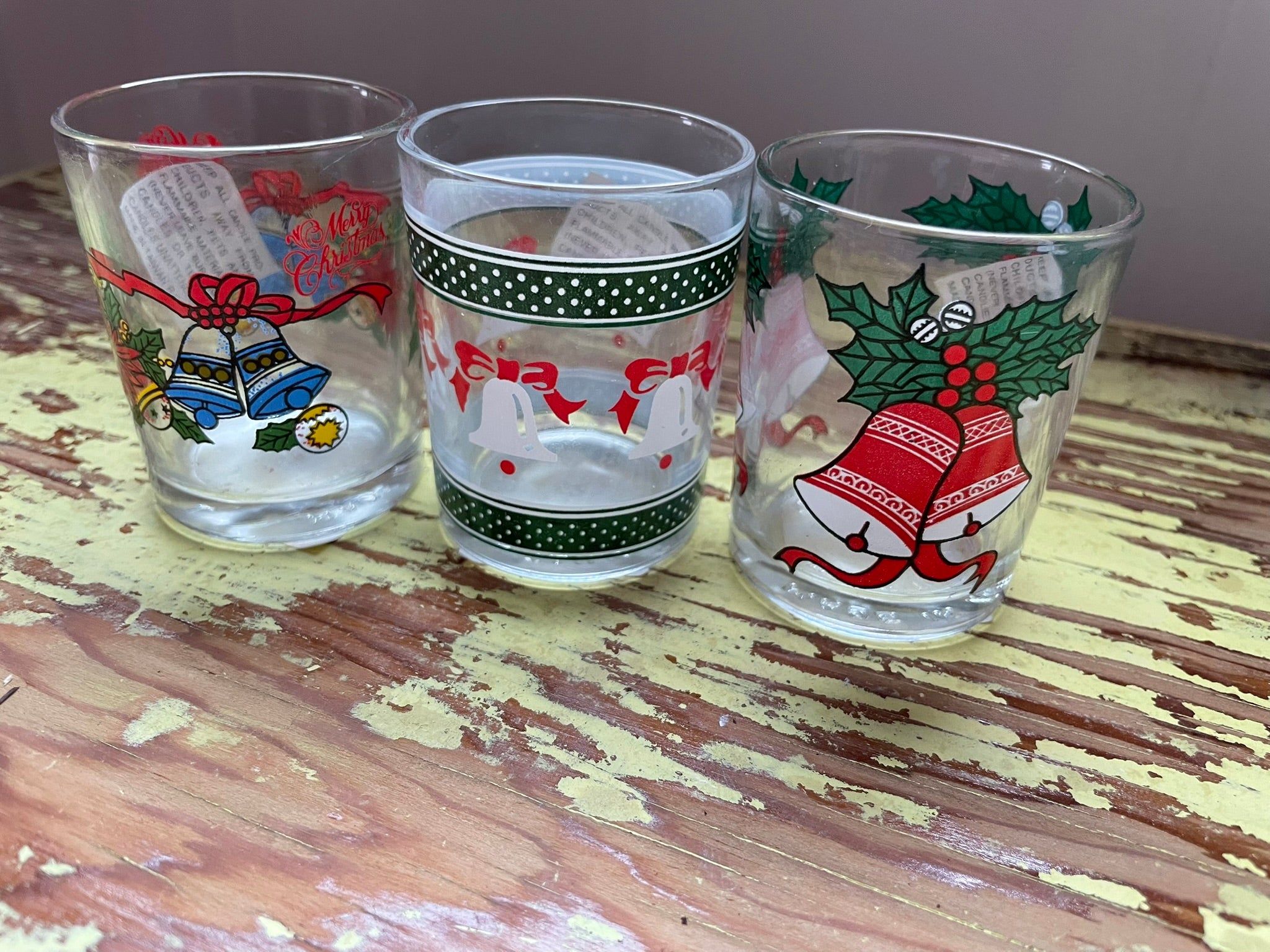 Vintage Christmas Shot Glasses -  festive christmas