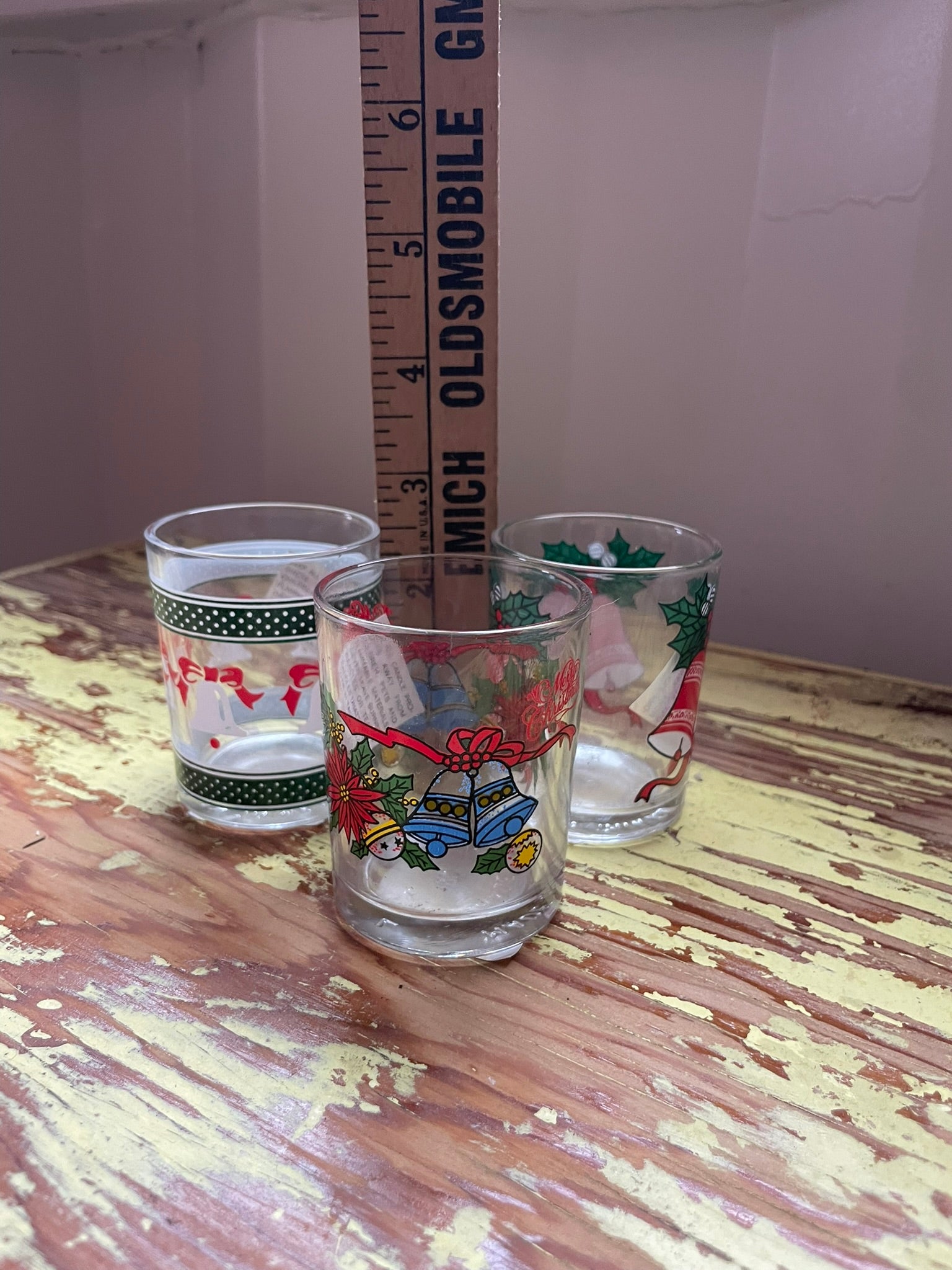 Vintage Christmas Shot Glasses -  festive christmas