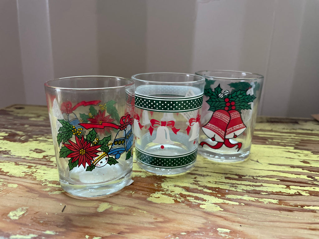 Vintage Christmas Shot Glasses -  festive christmas