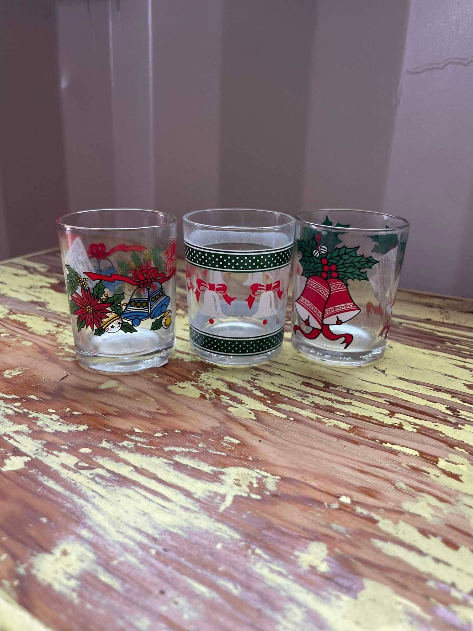 Vintage Christmas Shot Glasses -  festive christmas