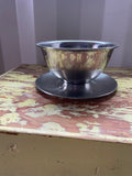 Oneida 18/8 Stainless Steel Gravy Boat with Underplate – Vintage Mid-Century Serveware