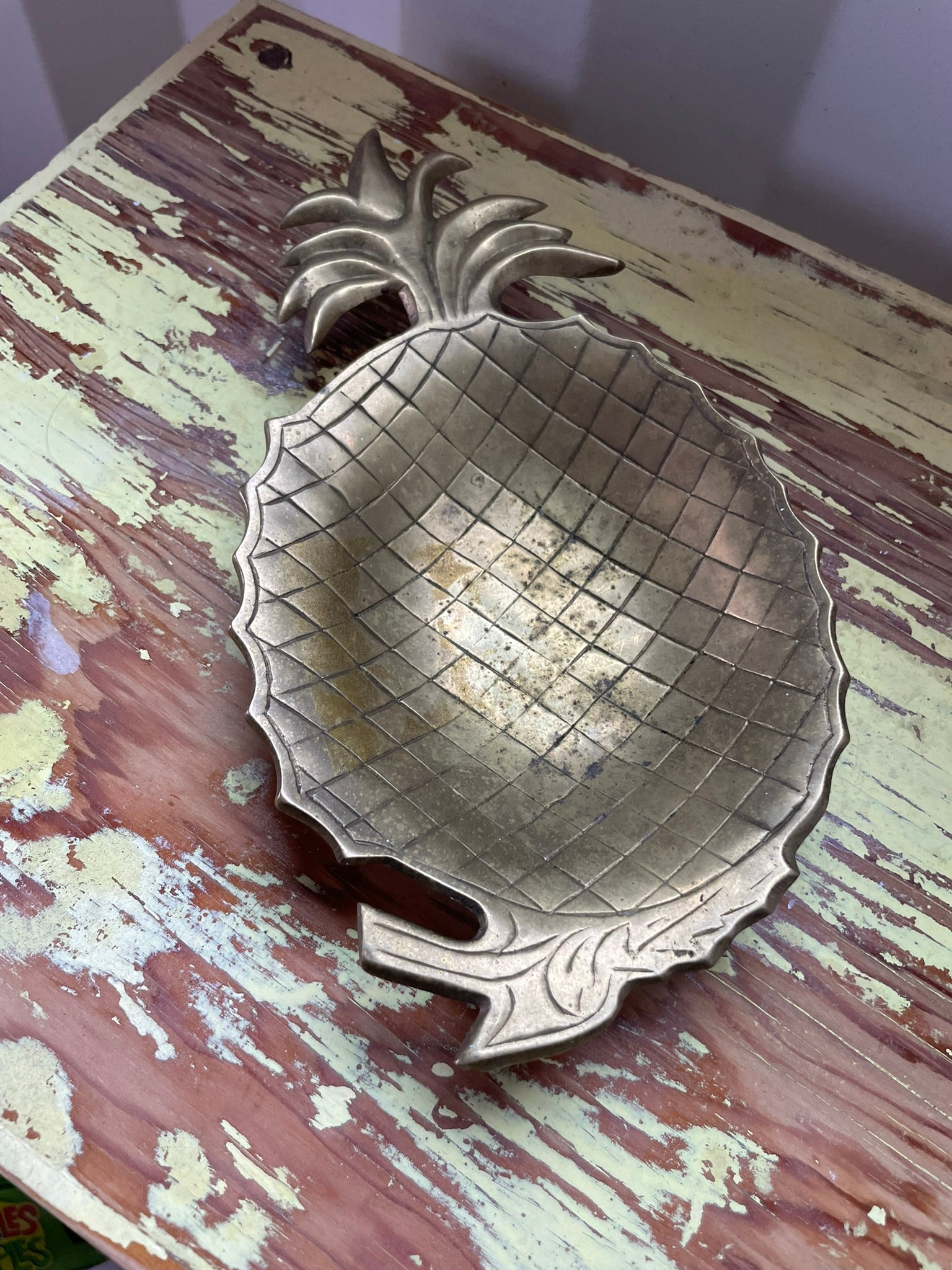 Vintage Solid Brass Pineapple Tray – Handmade in India