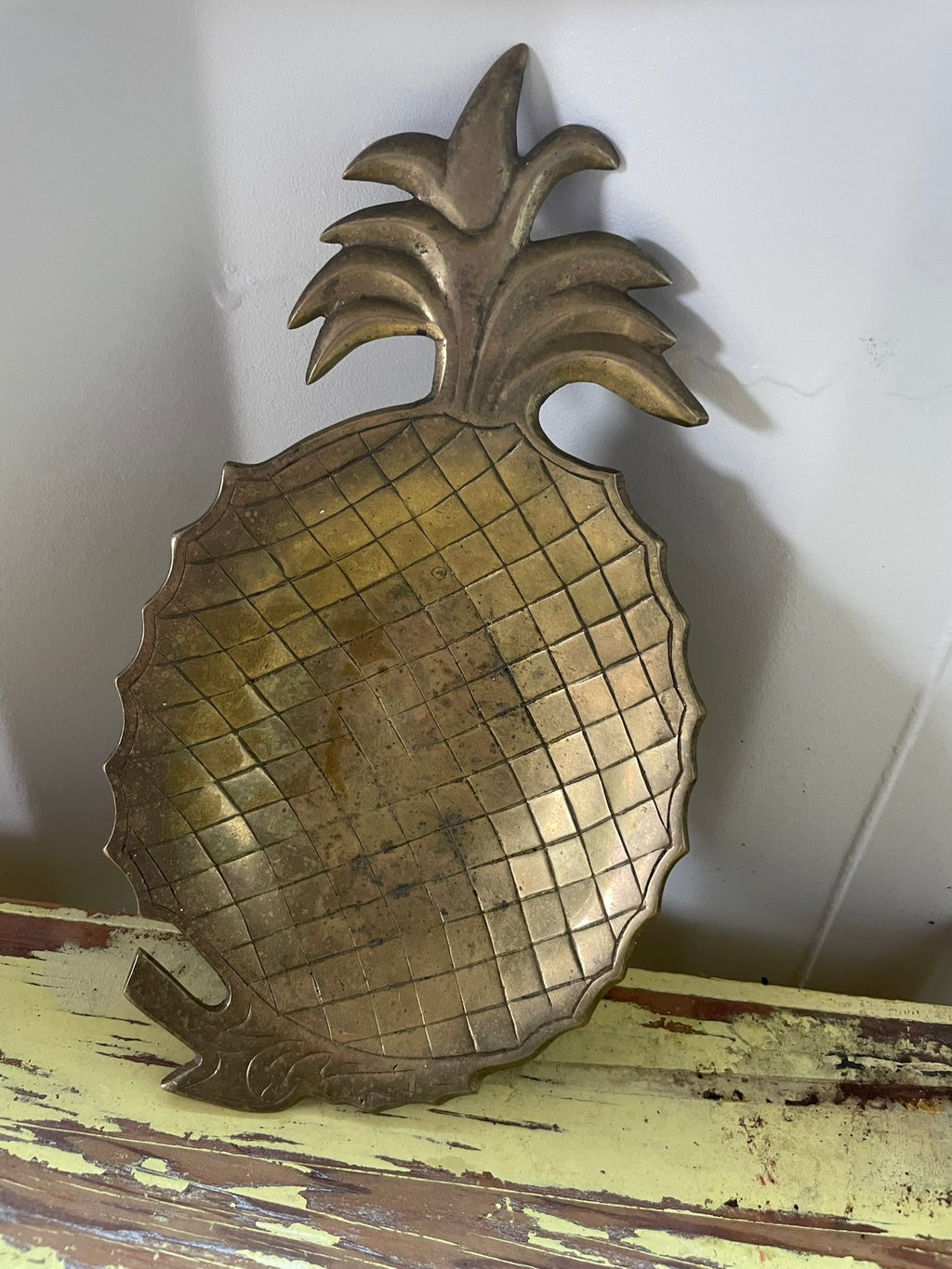 Vintage Solid Brass Pineapple Tray – Handmade in India