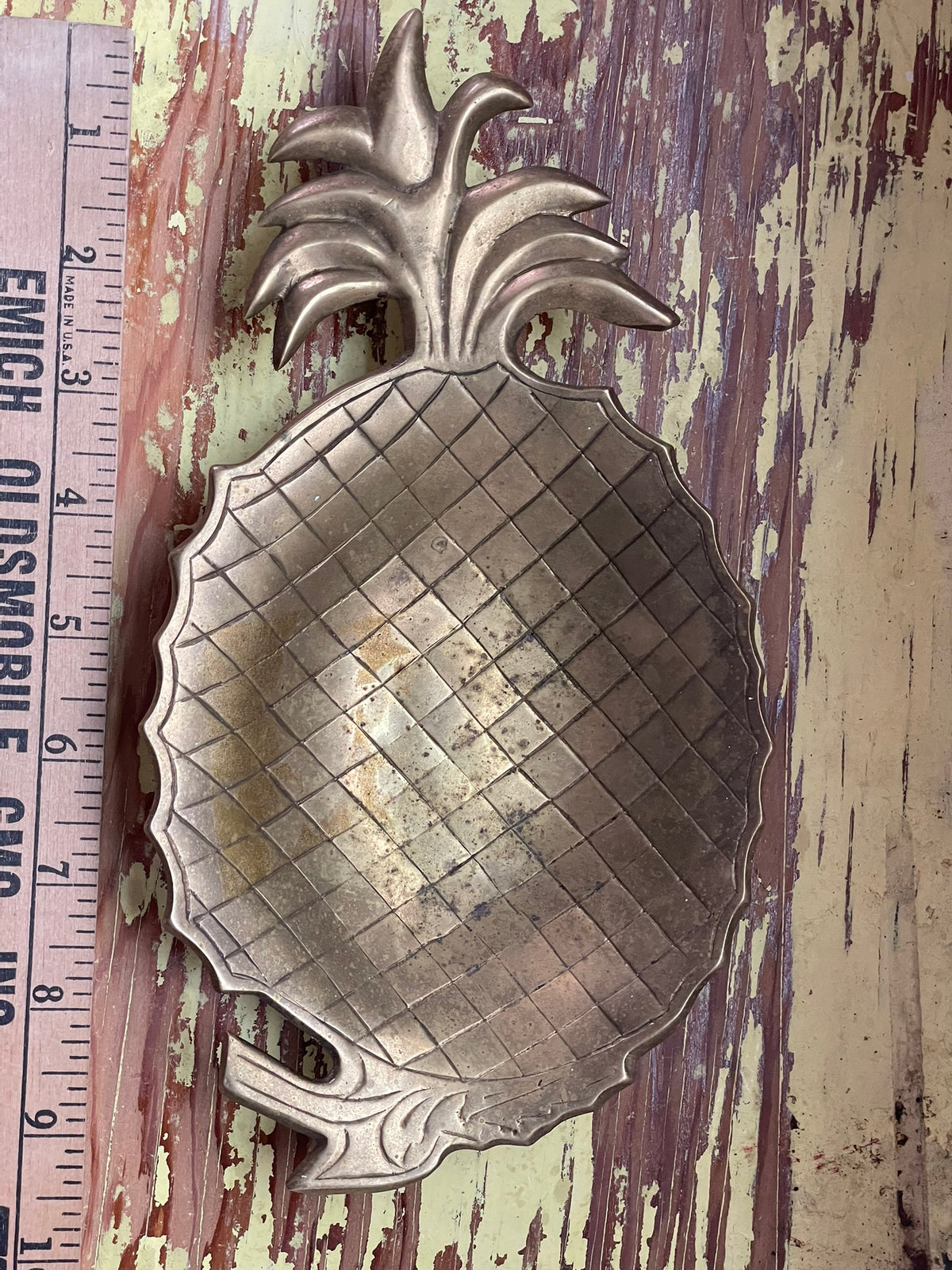 Vintage Solid Brass Pineapple Tray – Handmade in India