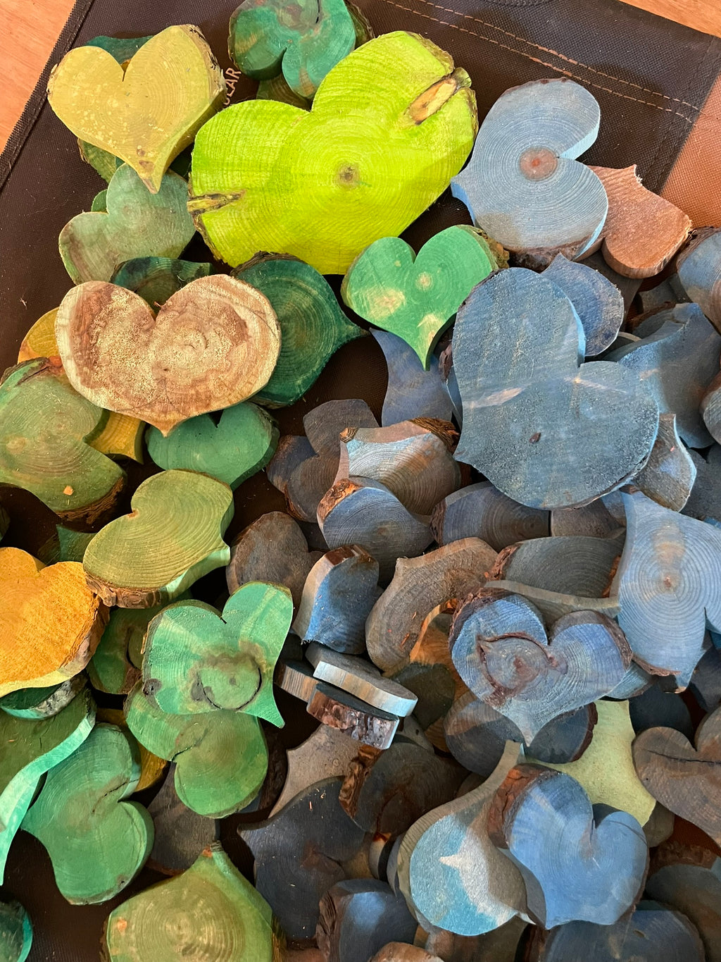 1 lb Bulk Hand-Cut Wooden Hearts – Choose Your Color!