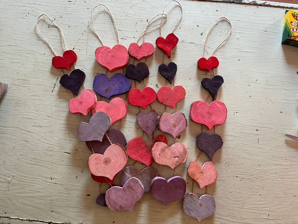 Handmade Rustic Wooden Heart Garland – Valentine's Day, Pride and Year-Round Decor