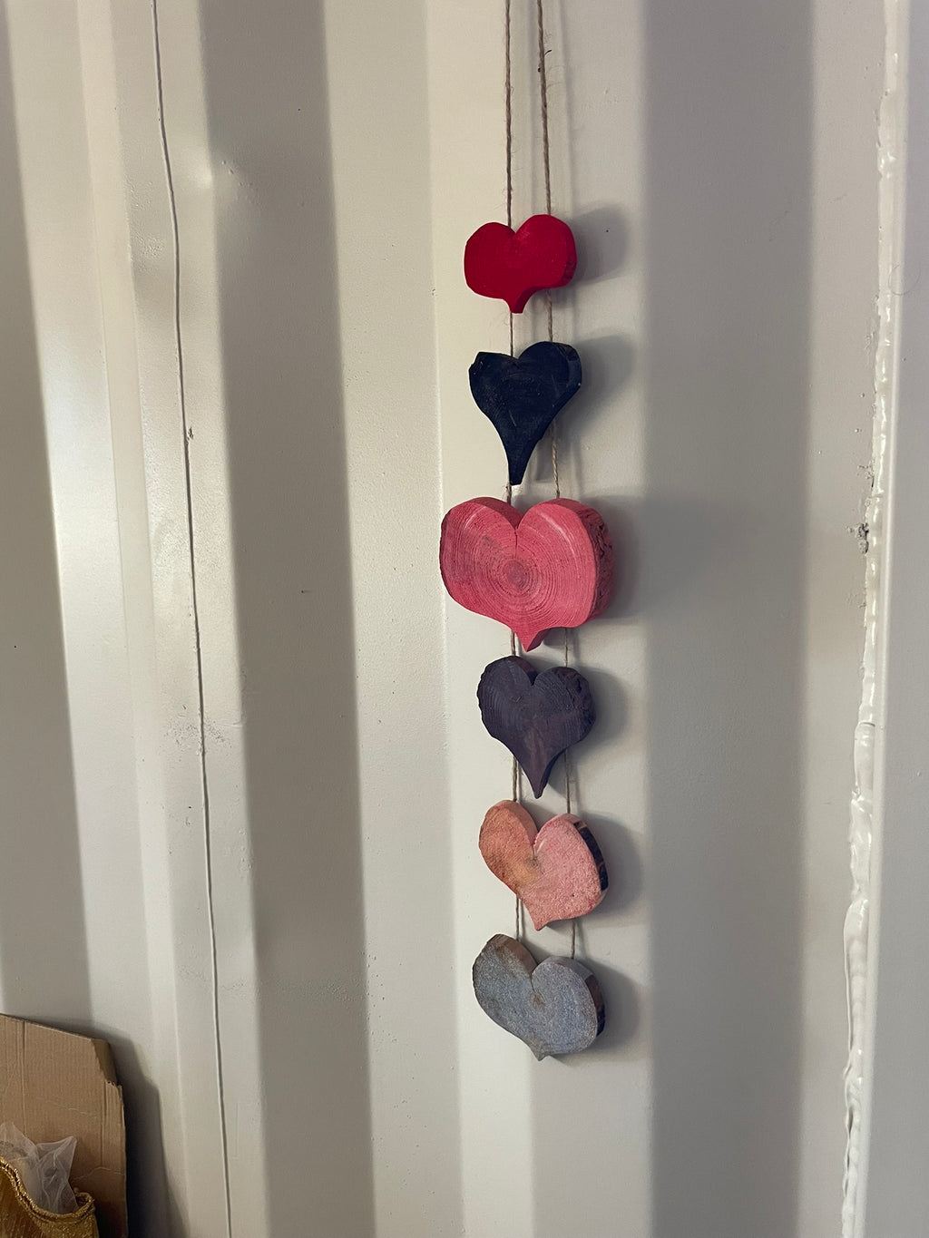 Handmade Rustic Wooden Heart Garland – Valentine's Day, Pride and Year-Round Decor