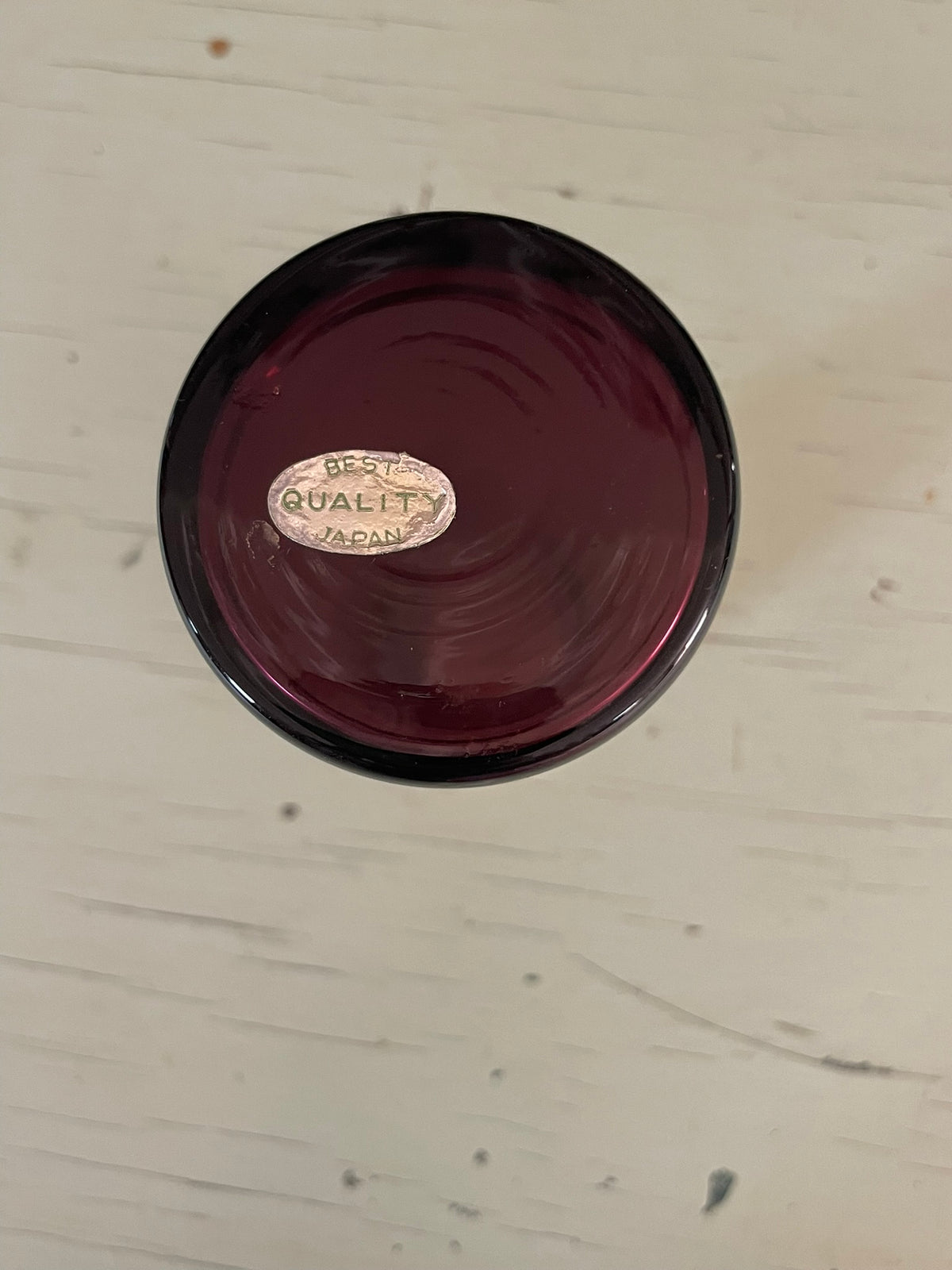 Vintage Amethyst Glass Hand Painted Vase