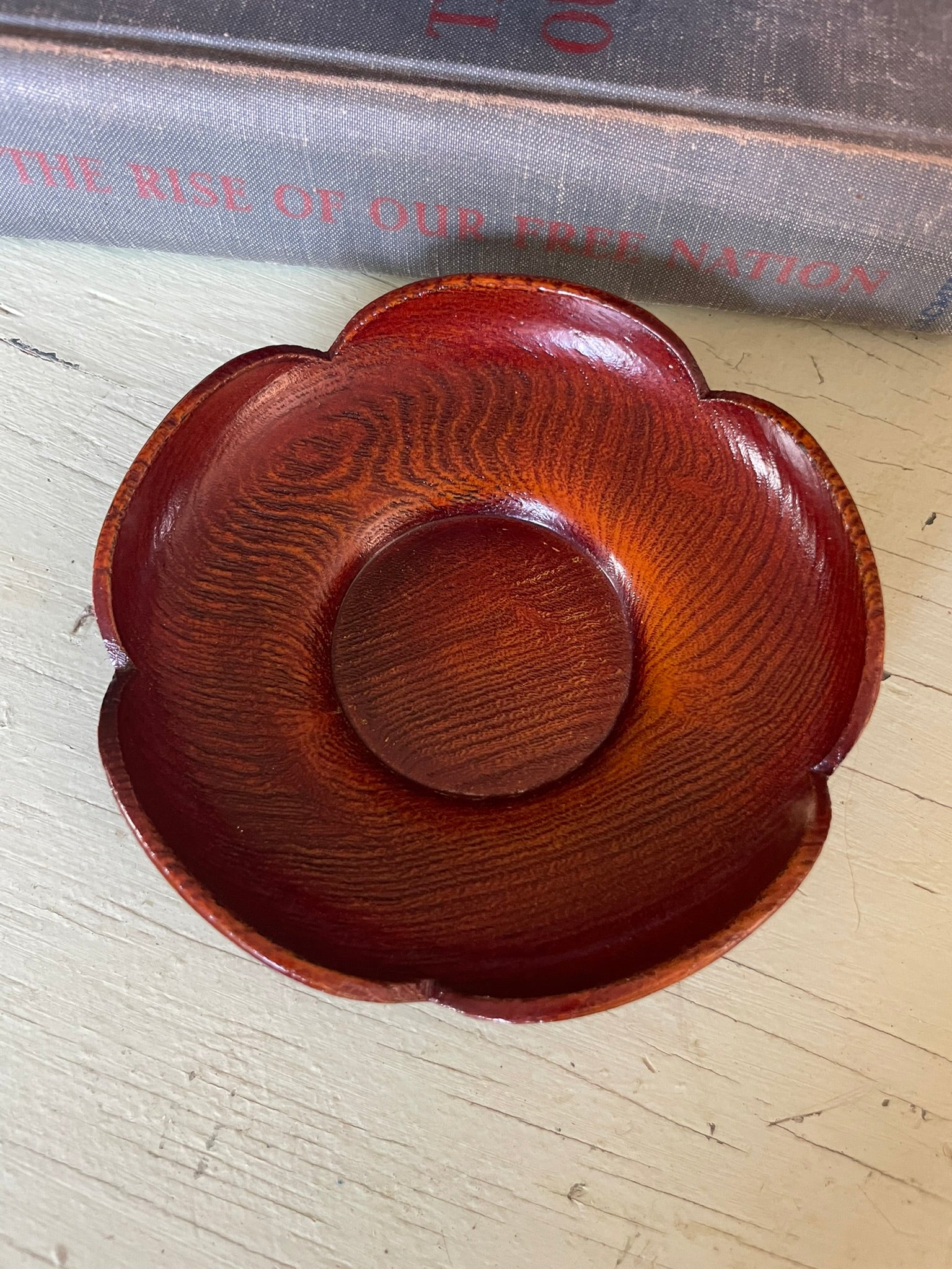 Japanese Wood Coasters/ Saucer Set of 5