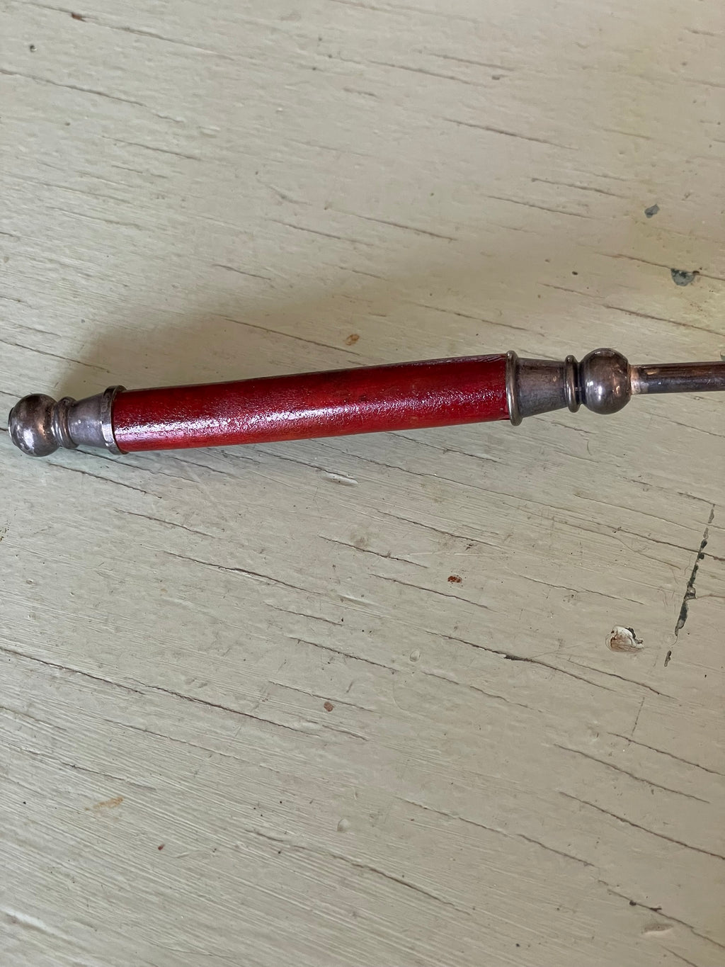 Vintage Hinged Wood & Brass Candle Snuffer