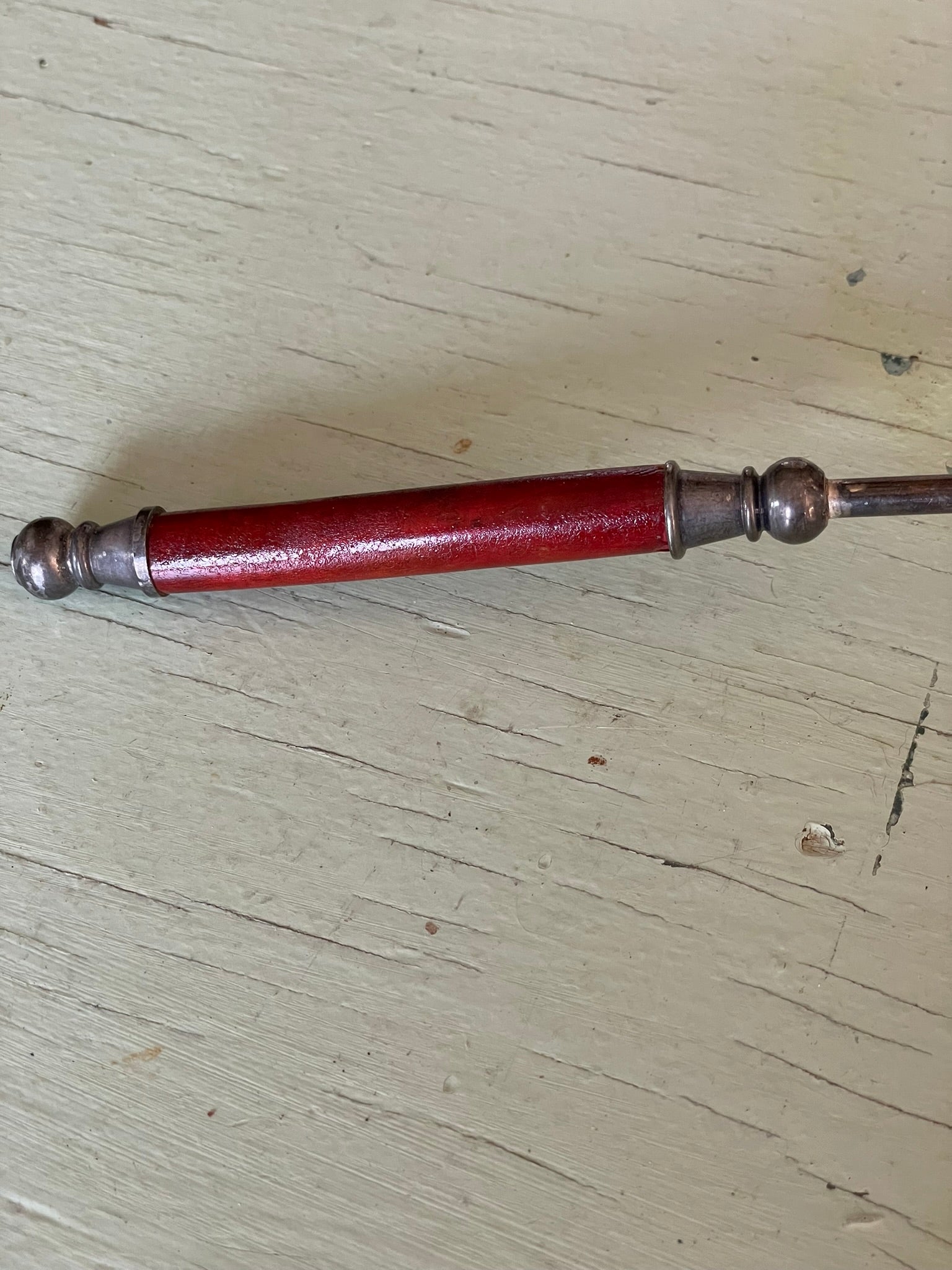 Vintage Hinged Wood & Brass Candle Snuffer