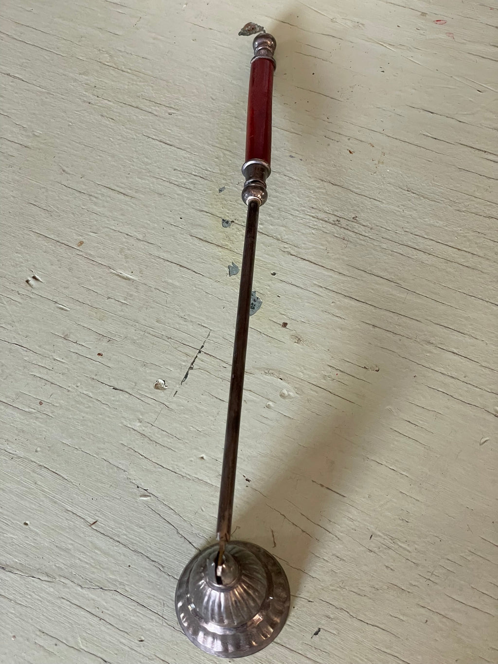 Vintage Hinged Wood & Brass Candle Snuffer