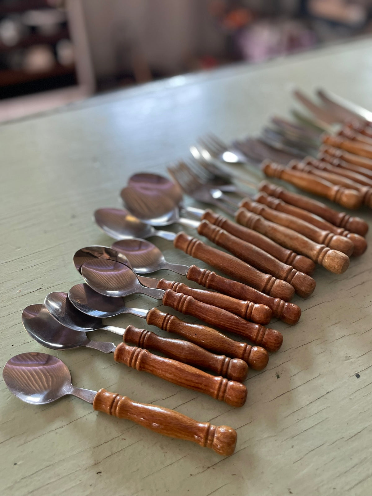 Wood Handled, Stainless Steel Flatware - Made in Taiwan