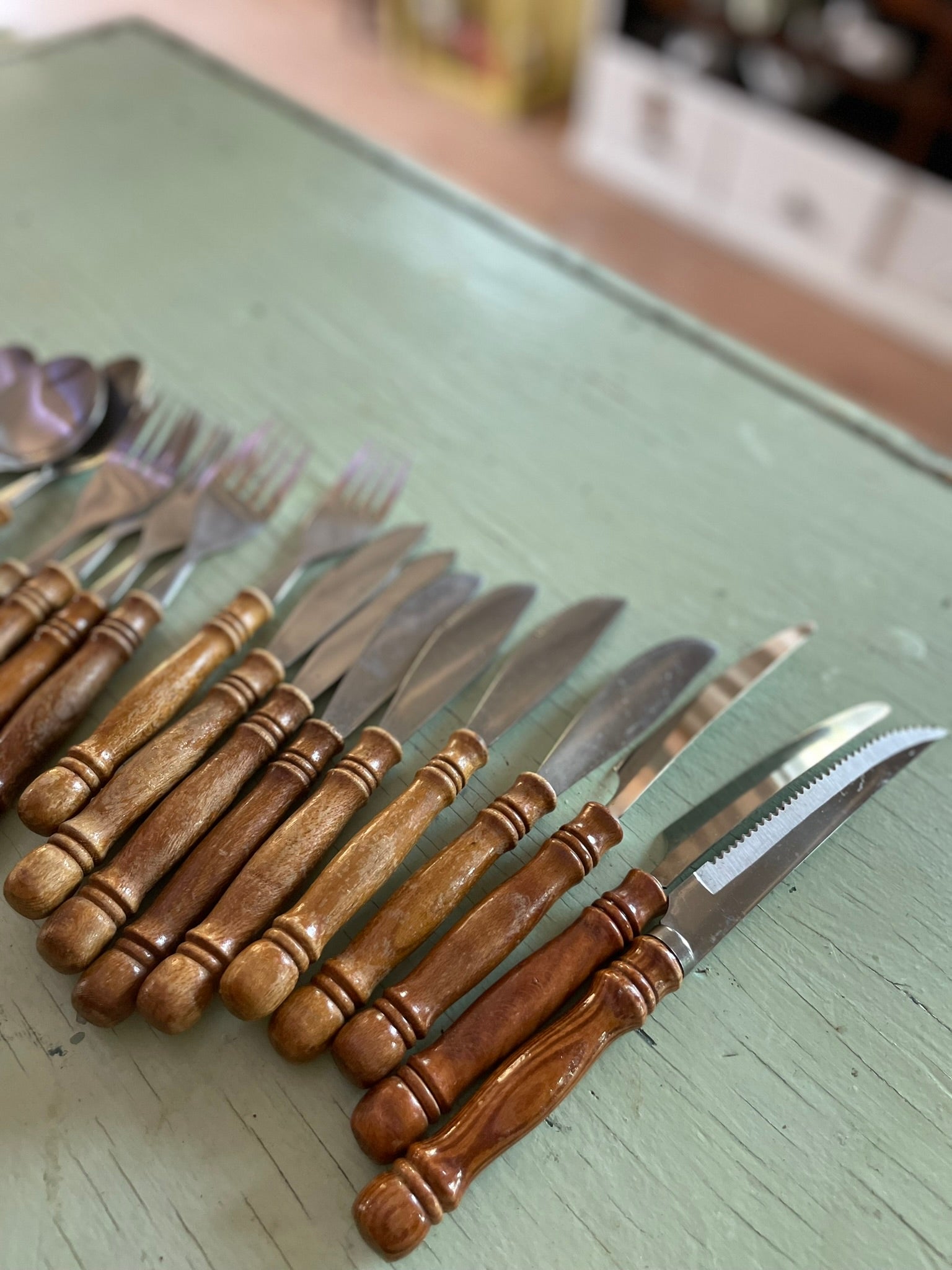 Wood Handled, Stainless Steel Flatware - Made in Taiwan
