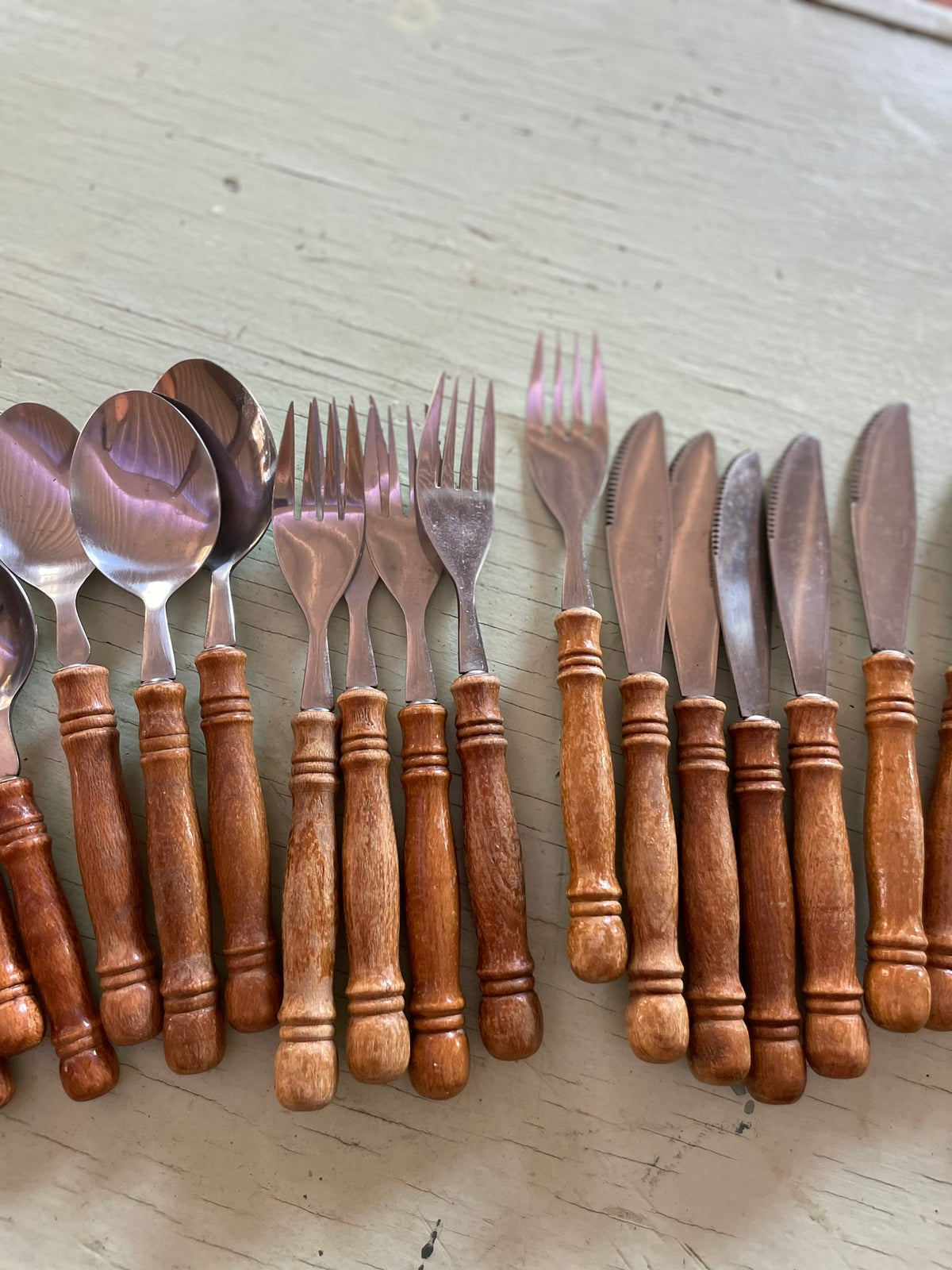 Wood Handled, Stainless Steel Flatware - Made in Taiwan