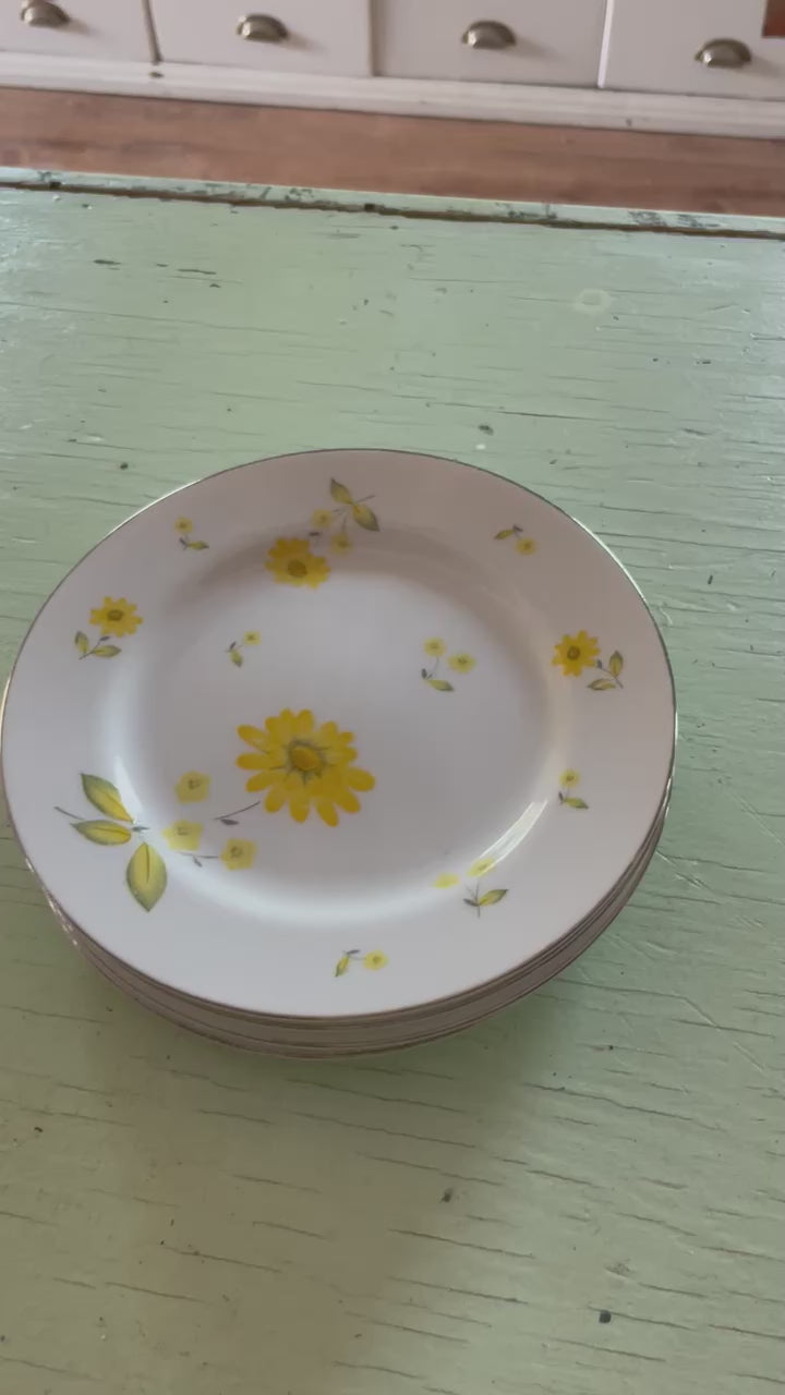 Sheffield "Sunshine" salad plates, set of 5.
