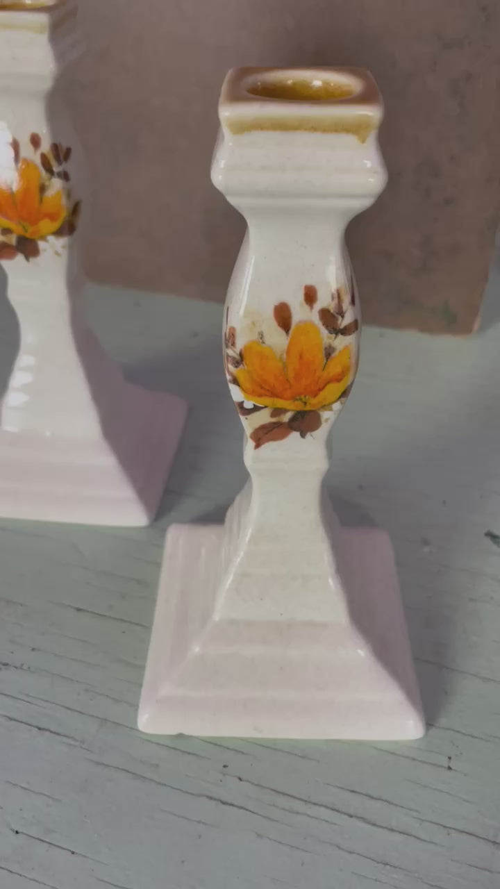 Vintage Mikasa Japan Fall Harvest Candle Holders